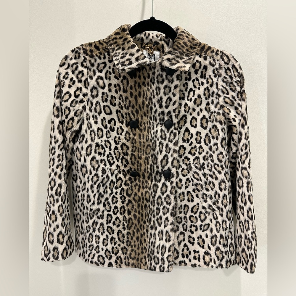 MILLY Minis Girls Faux Leopard Fur Coat Size 14